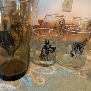Vintage dog glassware
